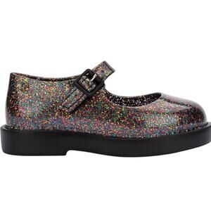 Mini Melissa Lola II Baby Glitter Mary Jane Shoes Sz 7C Clear Multicolor In Box